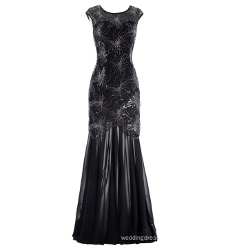Kate Kasin Sequined Cap Sleeve V-Back Ball Gown Evening Prom Dress 7 Size US 4~16 KK001055-1